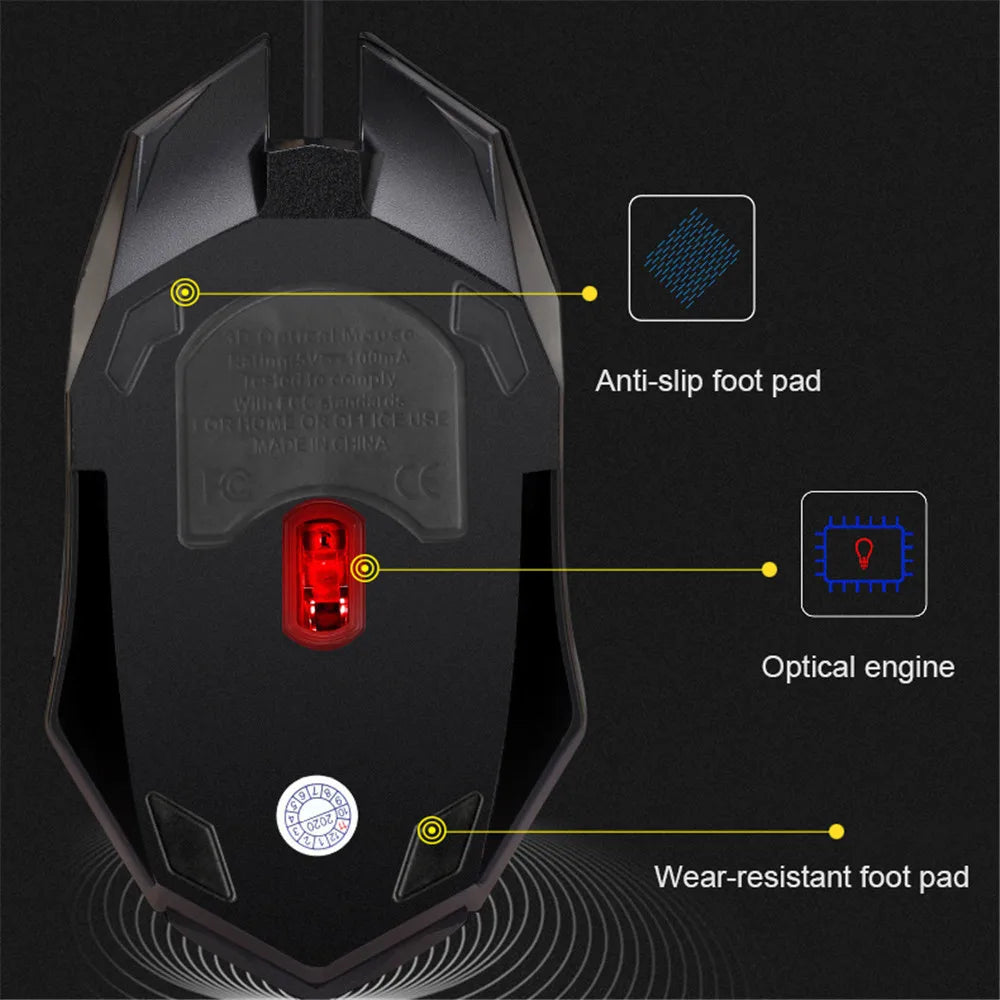 Wired Gaming Mouse – 5000 DPI with RGB Lighting