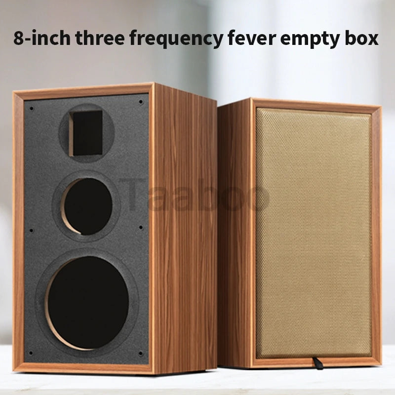 Premium 8-Inch Wooden Speaker Box | 3-Way Labyrinth Passive Design for DIY HiFi Bookshelf Sound System