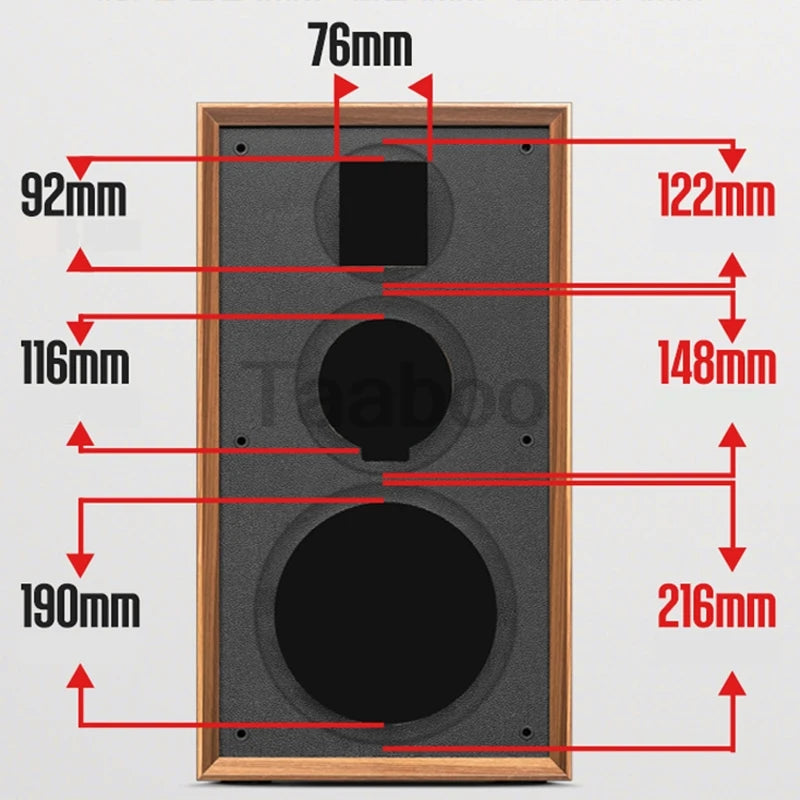 Premium 8-Inch Wooden Speaker Box | 3-Way Labyrinth Passive Design for DIY HiFi Bookshelf Sound System